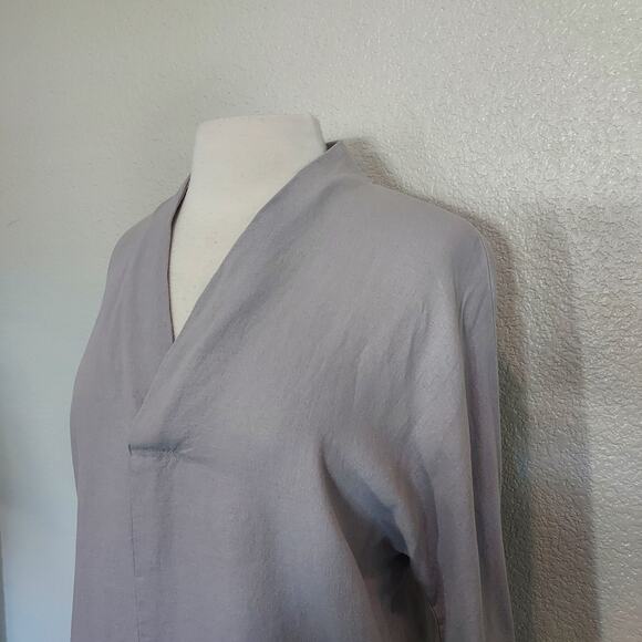Kidoriman Linen Blend Long Sleeve Laggen Look V-Neck Size XL - Picture 5 of 12
